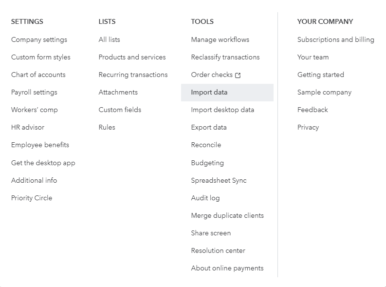 Import Transactions into Quickbooks Online